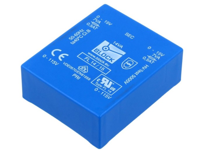 Transformator &icirc;ncapsulat 14VA 15V