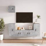 Cumpara ieftin Set dulap TV, 5 piese, gri beton, lemn prelucrat