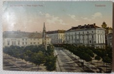Carte Postala, Timisoara, Piata Printul Eugewn, 1914 foto