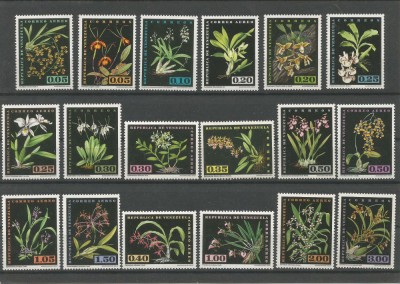 Venezuela 1962, flora, orhidee, Mi. 1433/1450, MNH foto