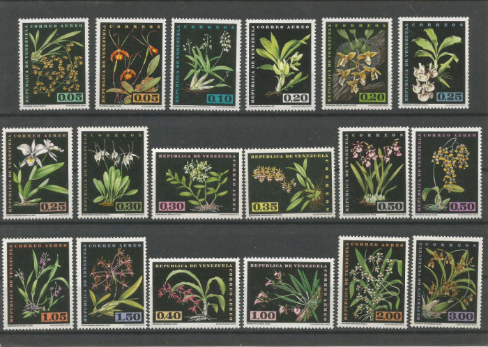 Venezuela 1962, flora, orhidee, Mi. 1433/1450, MNH