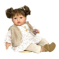 Papusa Nines D&#039;Onil Tita Muselin cu sunete, parul saten si miros de vanilie 45 cm