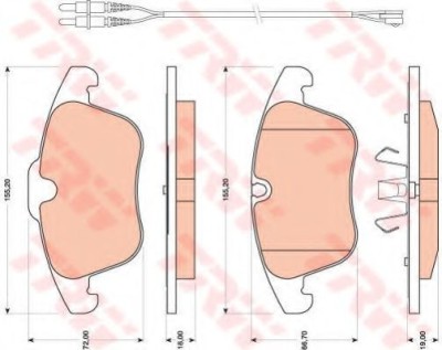 Set placute frana,frana disc PEUGEOT 407 (6D) (2004 - 2016) TRW GDB1818 foto