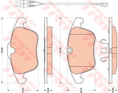 Set placute frana,frana disc PEUGEOT 407 SW (6E) (2004 - 2016) TRW GDB1818 foto