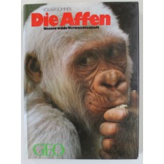 DIE AFFEN , UNSERE WILDE VERWANDTSCHAFT (MAIMUTELE , RUDELE NOSTRE SALBATICE ) von VOLKER SOMMER , ALBUM CU TEXT TEXT IN LB. GERMANA , 1989