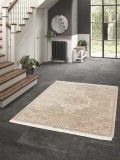 Cumpara ieftin Covor Model RE BORN 21701-522, Marime 80 x 150 cm, Bej, Bumbac reciclat si Polipropilena, Living, Dormitor, Sufragerie, Birou