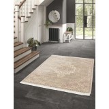 Covor Model RE BORN 21701-522, Marime 80 x 150 cm, Bej, Bumbac reciclat si Polipropilena, Living, Dormitor, Sufragerie, Birou