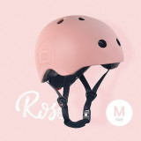 Casca de protectie pentru copii, sistem de reglare magnetic cu led, S-M, 51-55 cm, 3 ani+, Rose, Scoot Ride, Scoot And Ride