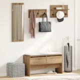 vidaXL Set de mobilier pentru hol format din 4 piese din lemn de stejar