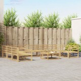 vidaXL Set de canapele de exterior 10 pcs Alb Lemn Solid de Acacia 3387083