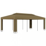 VidaXL Pavilion cu acoperiș dublu, gri taupe, 3 x 6 m, 180 g/m&sup2;