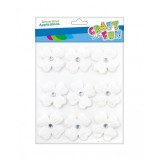 Floricele albe autoadezive pentru activitati crafts,3 cm,9 bucati set