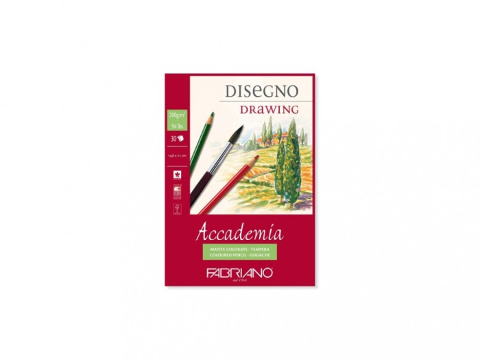 Bloc desen Accademia Disegno, A5, 200 g, 30 file, fara spirala Fabriano