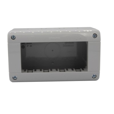 Cadru aparent Matix Bticino 25404, 4 module, IP40, gri, pentru priza / intrerupator foto