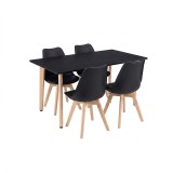 Set de sufragerie Silla 120 4+1, negru-negru
