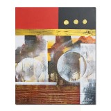 Tablou abstract pictat manual, Calatorie prin spatiu 3, 60x50cm ulei pe panza in relief efect 3D, gata de agatat pe perete