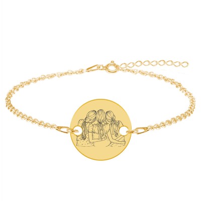 Queens - Bratara personalizata din argint 925 placat cu aur galben 24K pentru cele mai bune prietene foto