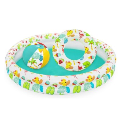 Set piscină gonflabilă 3 in 1 - piscină, inel gonflabil, minge foto