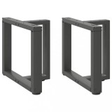 VidaXL Picioare pentru măsuță de cafea &icirc;n formă de T, 2 buc., antracit, 50x25x(42-43) cm, oțel