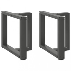 vidaXL Picioare pentru măsuță de cafea &icirc;n formă de T, 2 buc., antracit, 50x25x(42-43) cm, oțel 4013030