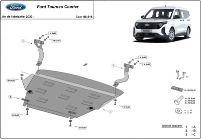 Scut metalic motor Tourneo Courier 2023-prezent foto