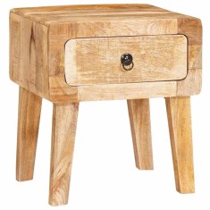 vidaXL Mese de capăt cu ușă Maro 40 x 32 x 46 cm Lemn masiv de mango