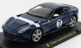 Macheta metalica Ferrari F12 Berlinetta 1:24 N7 Inspired by 250 GT Berlinetta 2012 cu vitrina Blue White