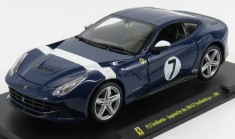 Macheta metalica Ferrari F12 Berlinetta 1:24 N7 Inspired by 250 GT Berlinetta 2012 cu vitrina Blue White