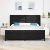 Cumpara ieftin Pat cu arcuri cu saltea Negru 200 x 200 cm țesătură
