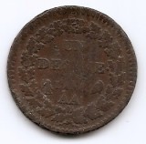 Franta 1 decime 1799 AA - L&#039;AN 8 - AA, Prima Republica, Cupru, 20 gr, 23 mm, KM-644 (6)