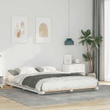 VidaXL Cadru de pat de podea Alb 160 x 210 cm Lemn masiv de pin