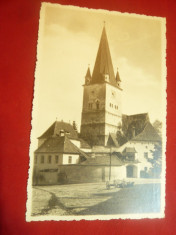 Ilustrata Cisnadie - Cetatea Bisericii 1938 -Foto Fischer Sibiu foto