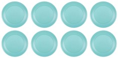 Set farfurii 8 piese, din plastic, culoare verde, diametru 23 cm