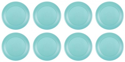 Set farfurii 8 piese pentru fructe, din plastic, verde, diametru 20 cm foto
