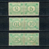 1908 - Taxa de plata, set perechi tete-beche nestampilate