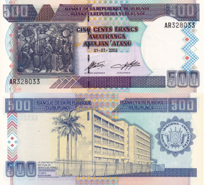 BURUNDI 500 francs 2003 UNC!!! foto