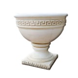 Jardiniera din beton Versace, exterior, model cupa, rotunda, alb, 42 x 42 cm