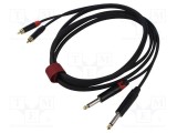 Cablu audio Jack 6,3mm stereo - RCA 3m negru Reds Music