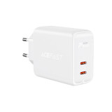 &Icirc;ncărcător Acefast 2x USB Tip C 40W, PPS, PD, QC 3.0, AFC, FCP Alb (A9 Alb) A9 WHITE