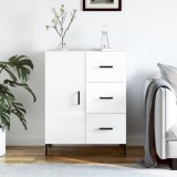 vidaXL Servantă, alb extralucios, 69,5x34x90 cm, lemn compozit