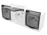 Conector de alimentare AC 2P+PE 250V 16A Alb Murale