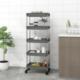 VidaXL Cărucior de bucătărie 5 niveluri gri 42x29x128 cm fier și ABS