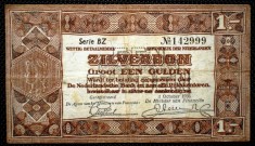 97 OLANDA ZILVERBON 1 GULDEN 1938 SR. 999
