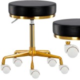 Taburetul cosmetic rotund, hoker, negru.