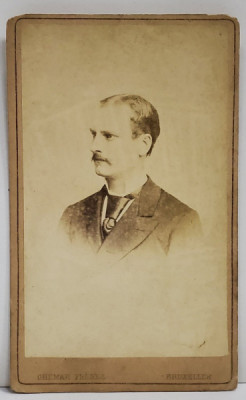 STUDIO CHEMAR FRERES , BRUXELLES , DOMN CU CRAVATA , FOTOGRAFIE C.D.V. , 1872 foto