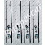SET 4 Lansete 3m ROBINHAN Power cu 4 Mulinete Tectonic HT60 + 4 role 300m FIR