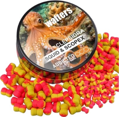 Wafters ADDICTED CARP BAITS Clepsidra Premium, Squid Scopex, 3.5mm, 40ml foto