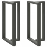 vidaXL Picioare de masă de bar &icirc;n formă de T, 2 buc., antracit, 60x35x(100-101) cm, oțel