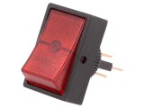 Comutator Rocker SPST ON-OFF 30A/12VDC cu Lumină Roșie
