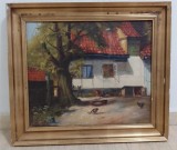Ulei pe p&acirc;nză o lucrare veche semnata, Peisaje, Realism